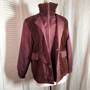 SportsCrest Vintage Puffer Jacket Size 11/12 Unisex Burgundy Thick Winter Jacket